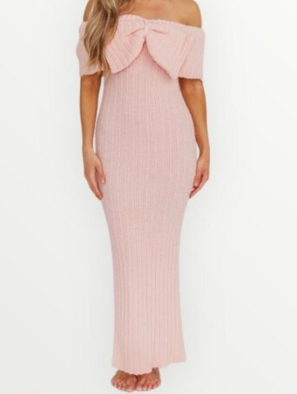 NWT Worth Collective Aston Bow Front Maxi Dress Sweater Size: XL